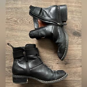 Black moto boots